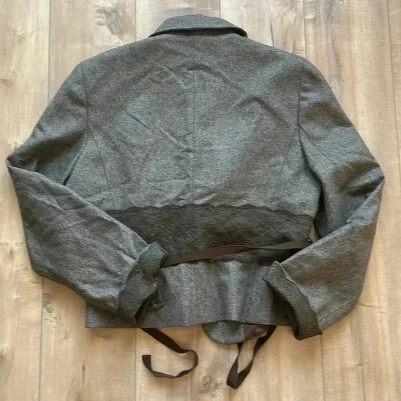 Alain Manoukian French Designer Tweed Wool Blazer Lace Embellished Sz 14 - Picture 10 of 10